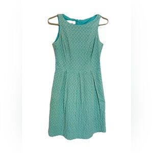 9&Co Eyelet Turquoise Sleeveless A Line Dress-6-Retro Mid-Century 50’s Style Y2K